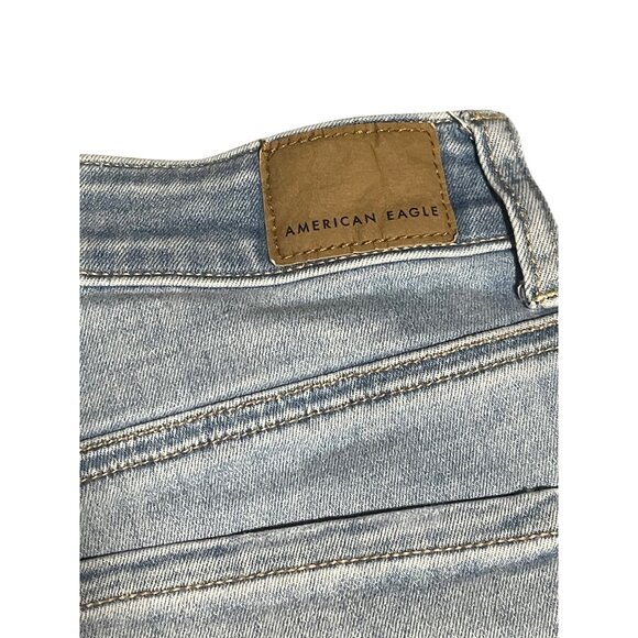 American Eagle Hi Rise Shortie Shorts Womens Size 6 Distressed/Destroyed Denim - Picture 7 of 10